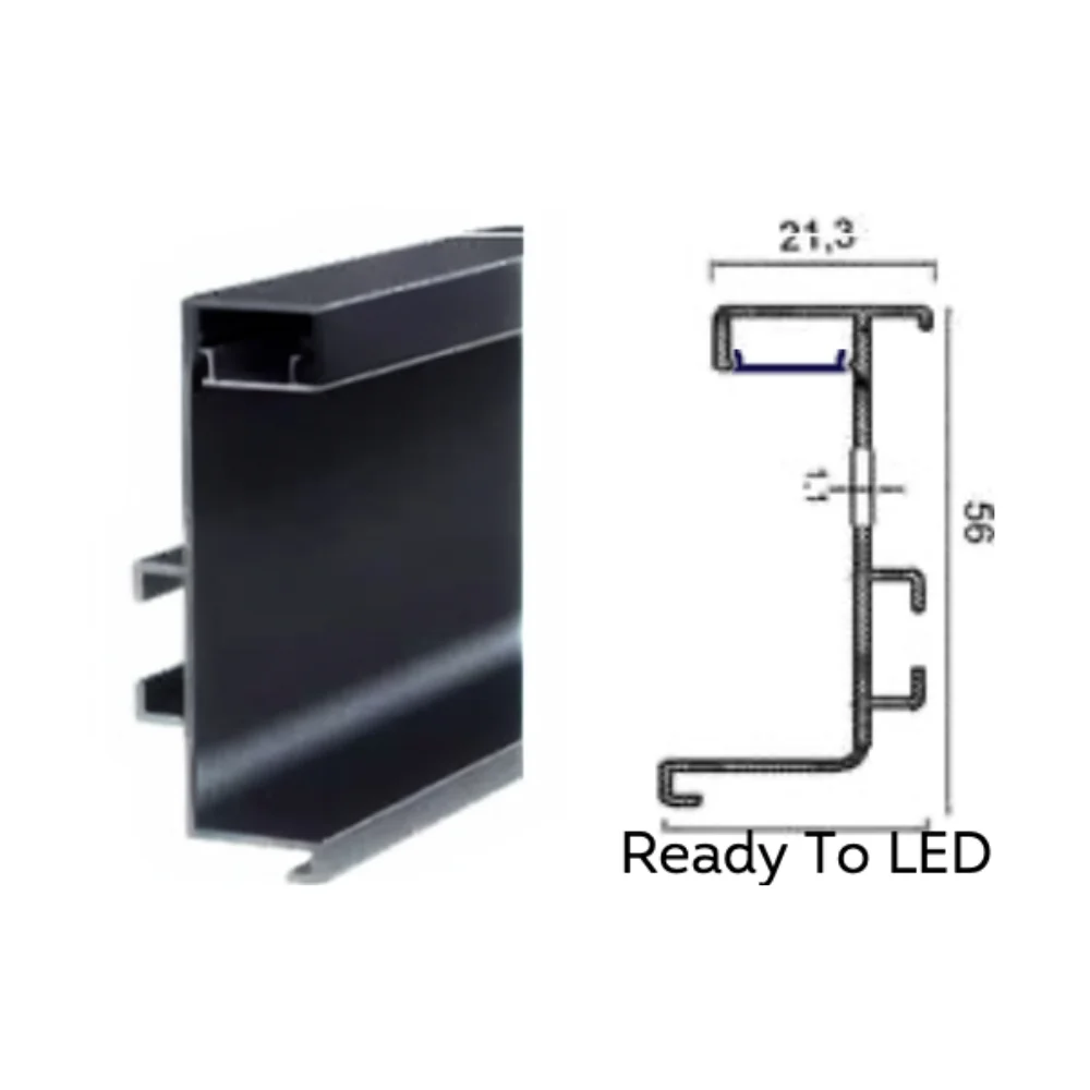Profil Gola "J" LED Negru Mat