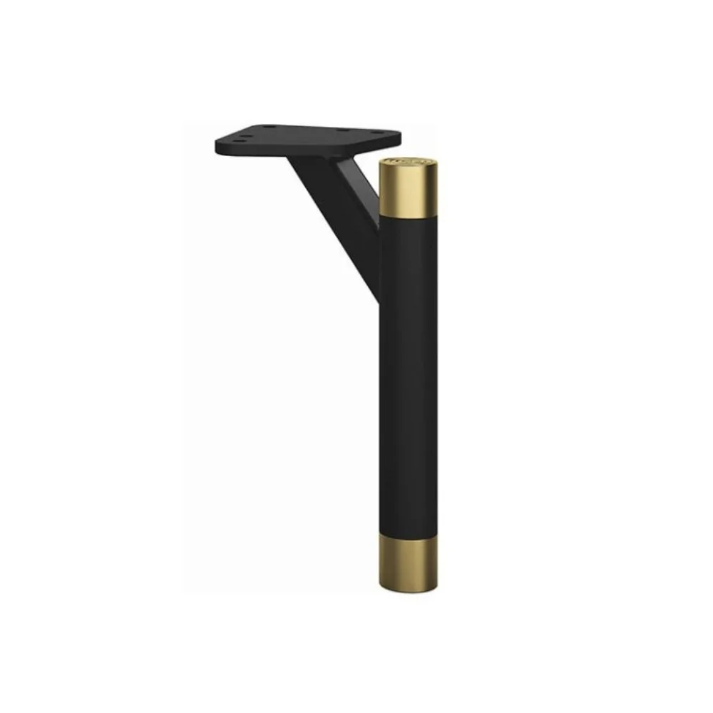 Picior Mobila Slide Single Negru Mat + Auriu Lucios