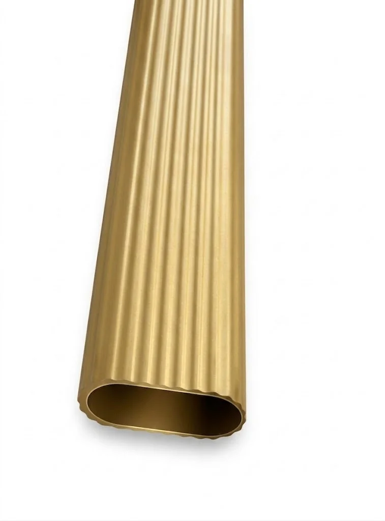 Profil oval din aluminiu pentru bara haine finisaj aur mat